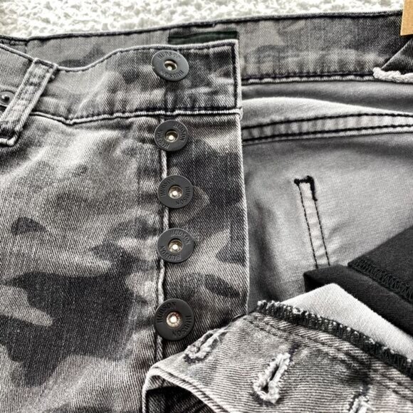Hudson Jeans Mens 32 x 31* Gray Camo Sartor Slouchy Skinny Button Fly Denim Army - Picture 9 of 16